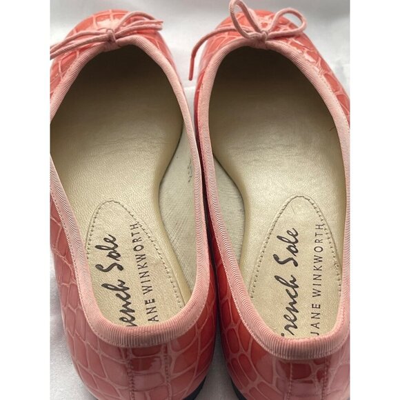 French soles shoes by Jane Winkworth size 5.5 pink moc crocodile worn twice - Picture 6 of 9